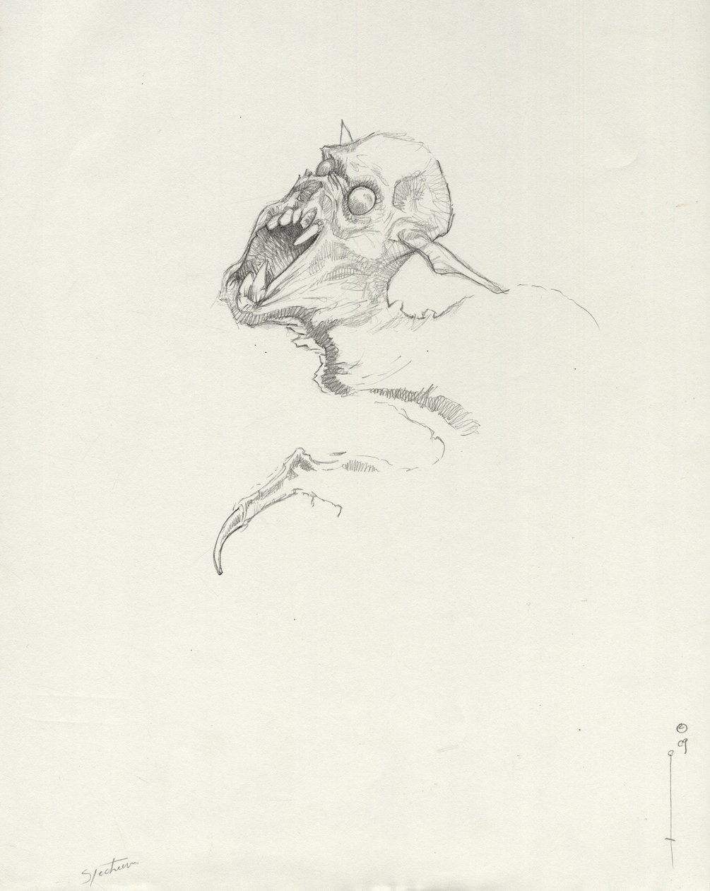 Criatura legendaria: Chupacabra, vampiro sudamericano Dibujo de Alessandro Lonati de Alessandro Lonati