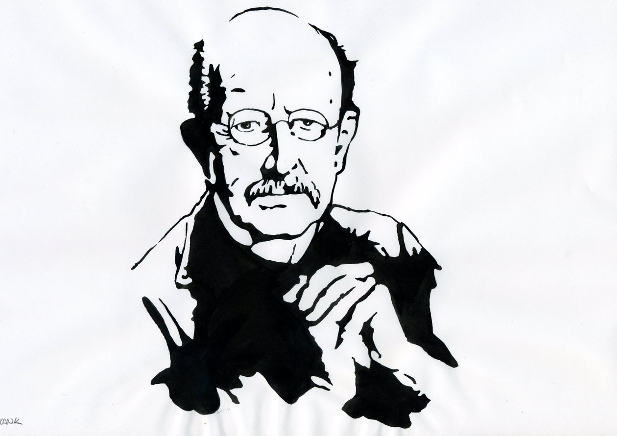 Max Planck, físico alemán (Retrato del físico alemán Max Planck (1868-1947)) de Alessandro Lonati