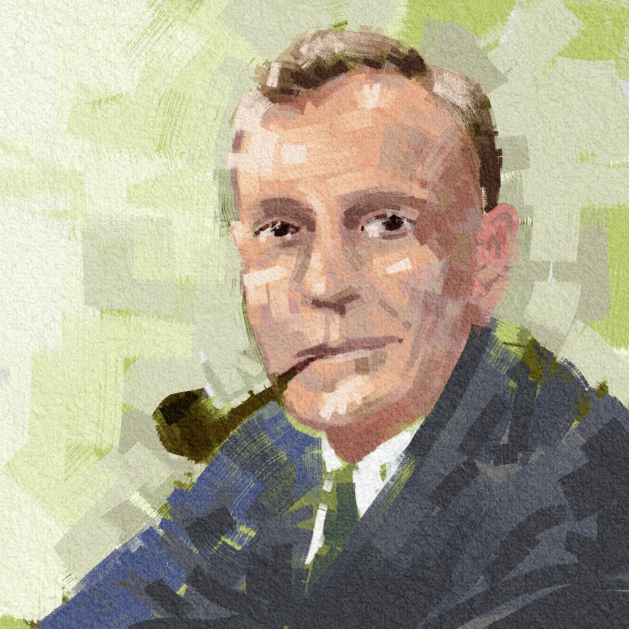 Retrato del astrónomo Edwin Hubble, 2023 (ilustración) de Alessandro Lonati