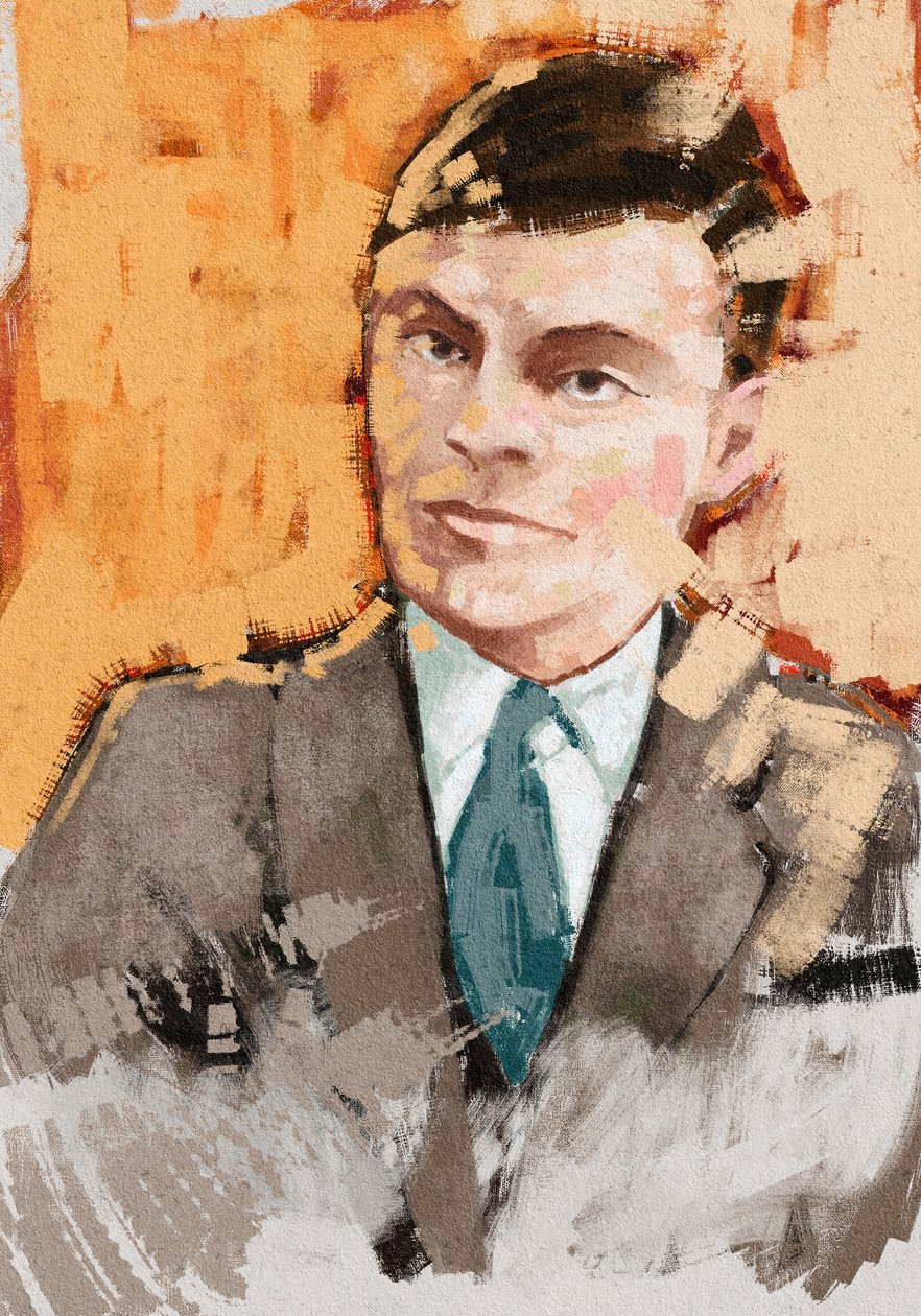 Retrato del matemático Alan Turing, 2023 (ilustración) de Alessandro Lonati