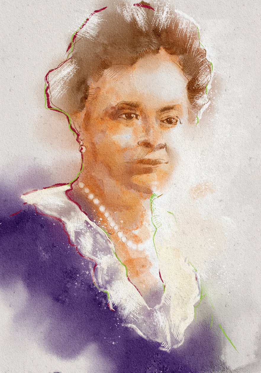 Retrato de la farmacóloga Gertrudeb. Ellion, 2023 (ilustración) de Alessandro Lonati