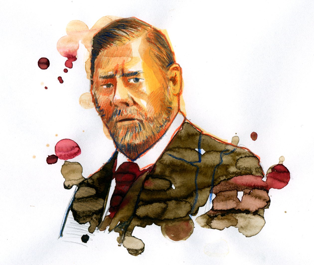 Retrato de Bram STOKER (1847-1912), escritor irlandés autor de "Drácula" (Retrato del escritor irlandés Bram Stoker) de Alessandro Lonati