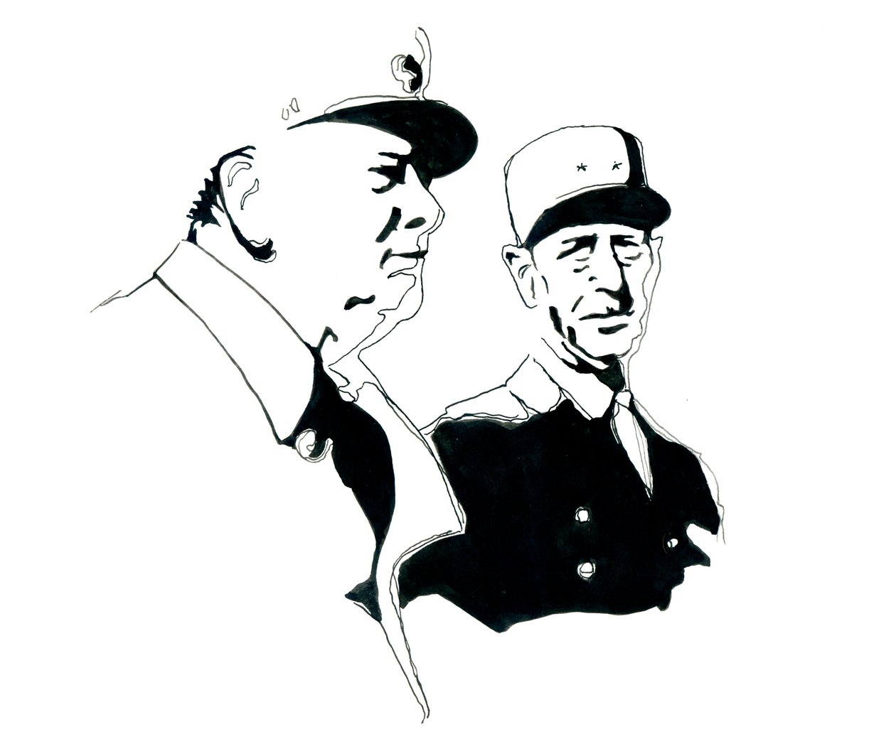 Retrato del general Charles de Gaulle y Winston Churchill de Alessandro Lonati