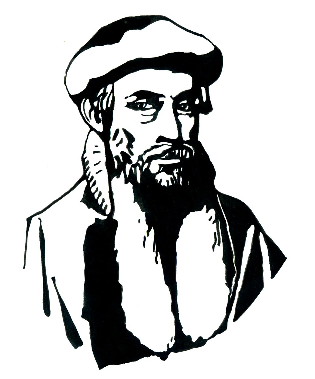 Retrato de Johannes Gensfleisch dit Gutenberg (1400-1468), impresor alemán (Retrato de Johannes Gutenberg) Ilustración de Alessandro Lonati de Alessandro Lonati
