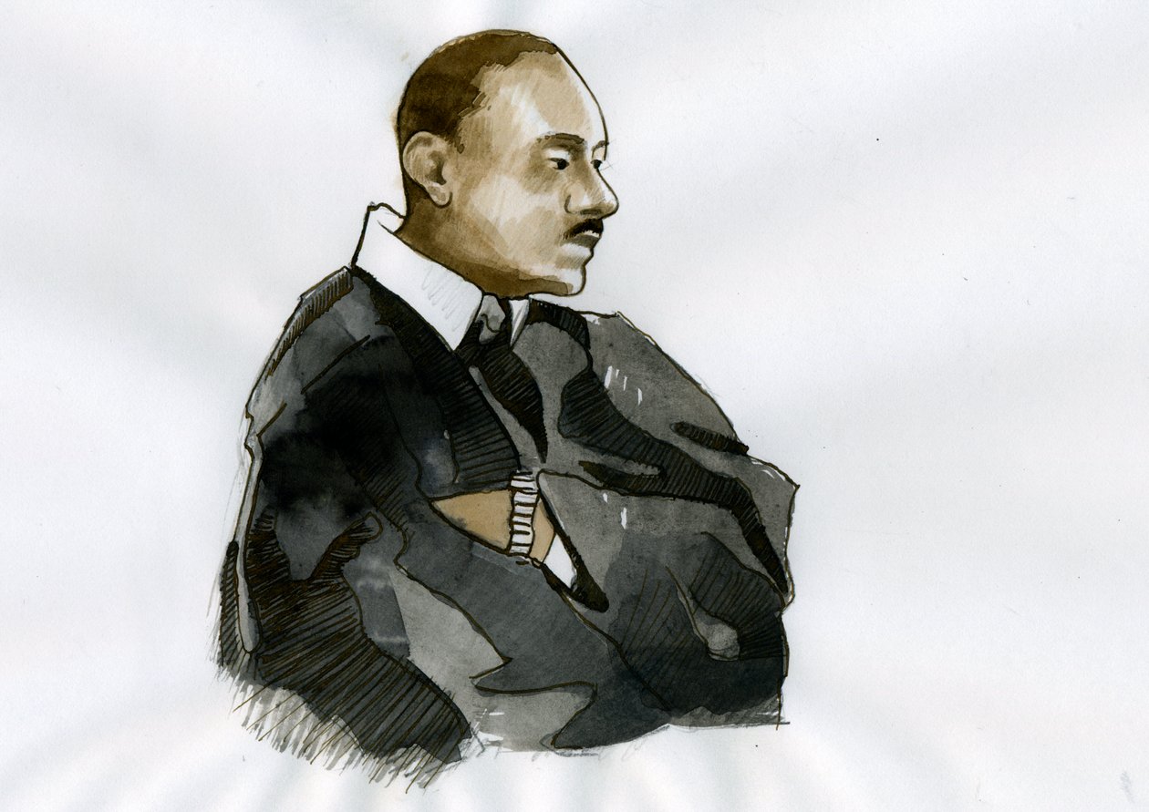 Retrato del pastor Martin Luther King (1929-1968) Ilustración de Alessandro Lonati