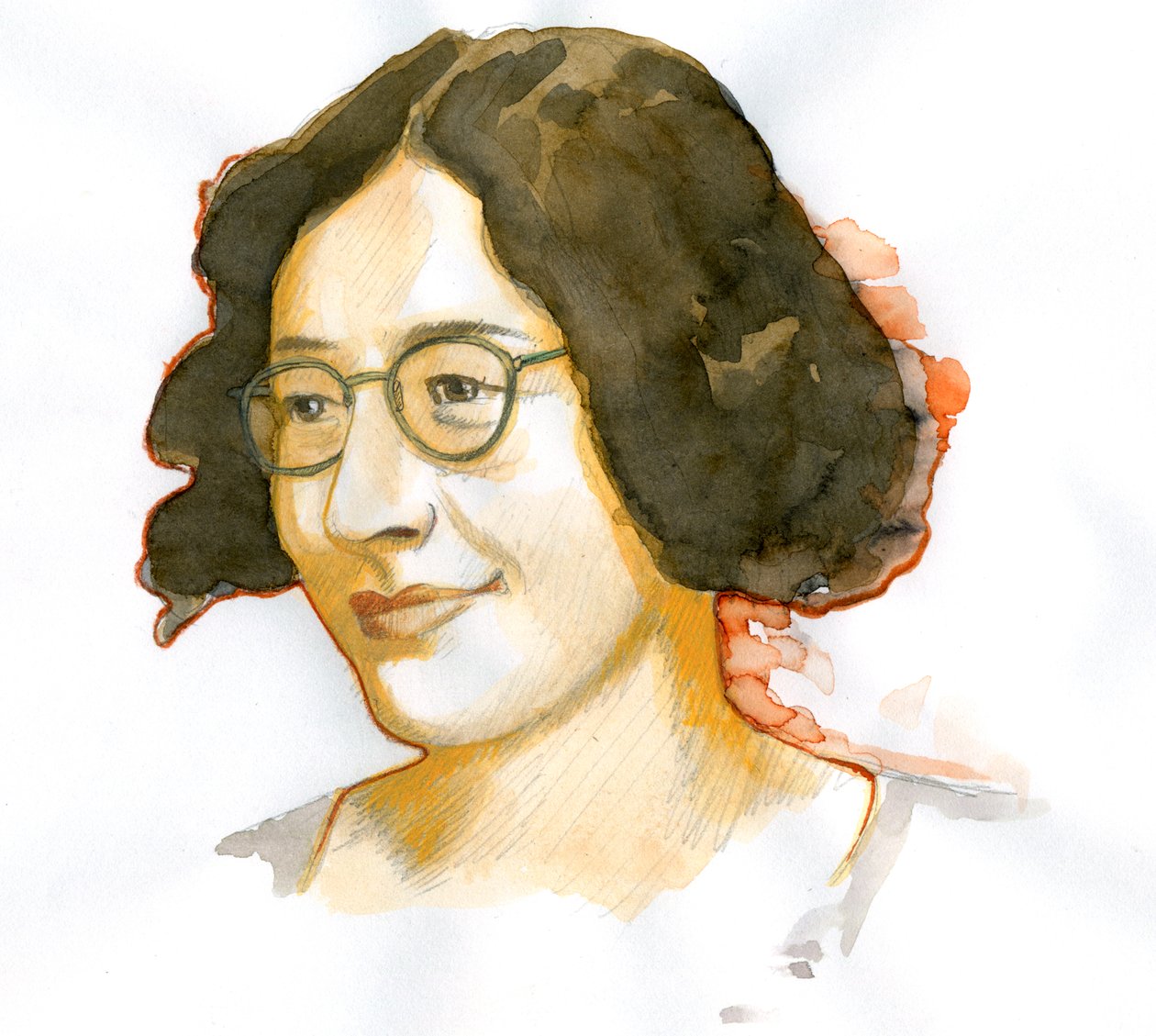 Retrato de Simone Weil (acuarela sobre papel) de Alessandro Lonati