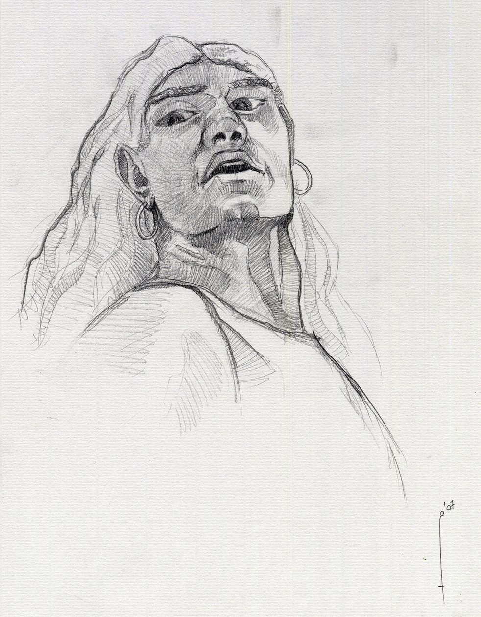 Retrato de pirata (corsario) o busto de marinero. Dibujo de Alessandro Lonati. de Alessandro Lonati