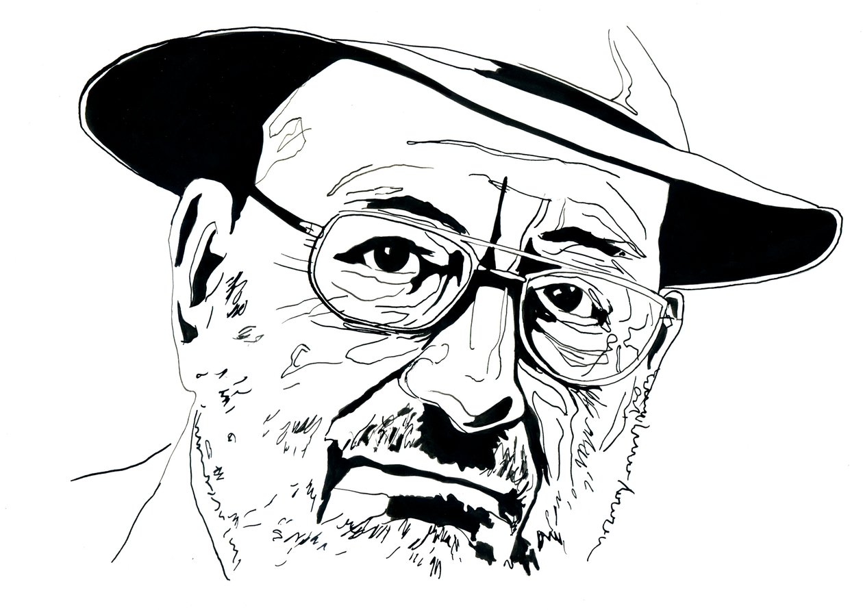 Retrato del intelectual italiano Umberto Eco (1932-2016) de Alessandro Lonati