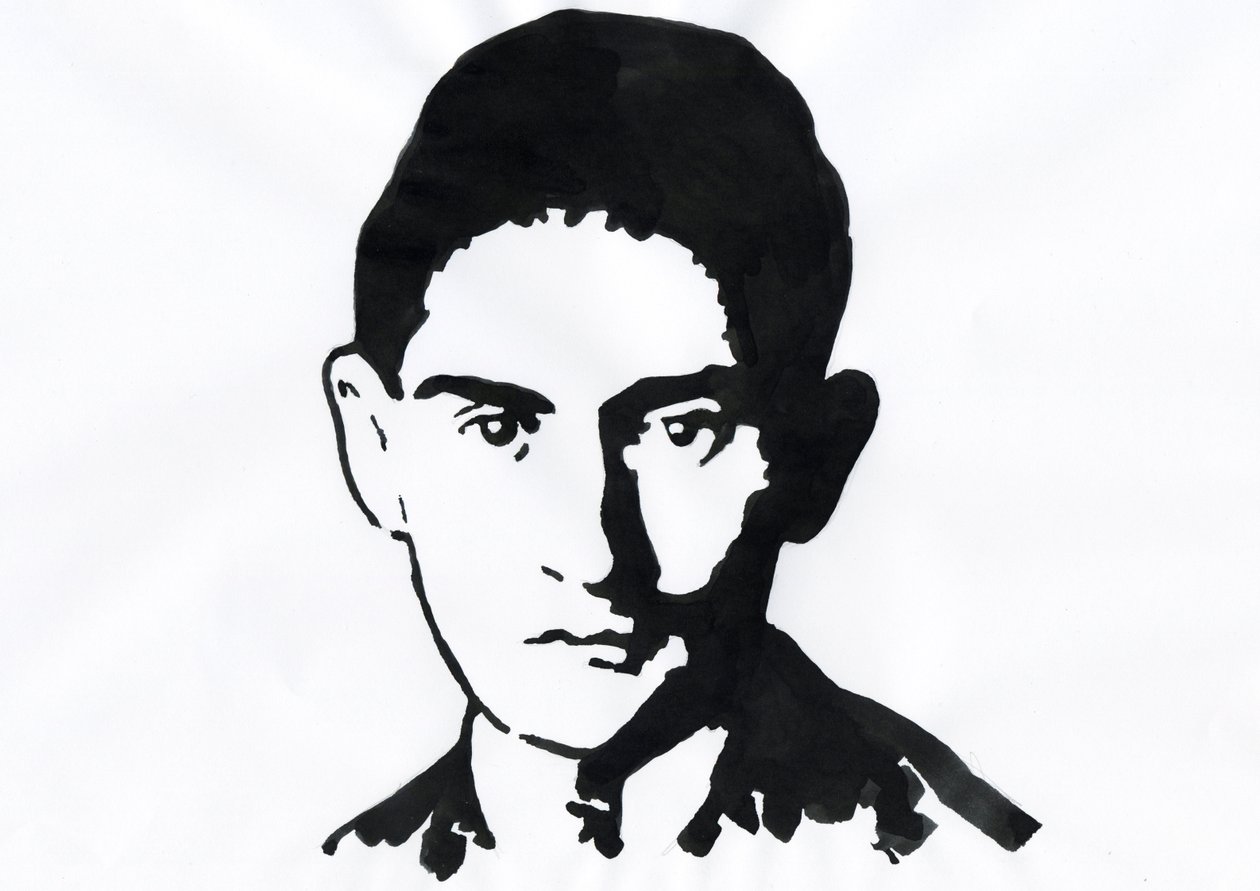 Portrait of the Pragish writer Franz Kafka (1883-1924) (Retrato del escritor de novelas en lengua alemana Franz Kafka) de Alessandro Lonati