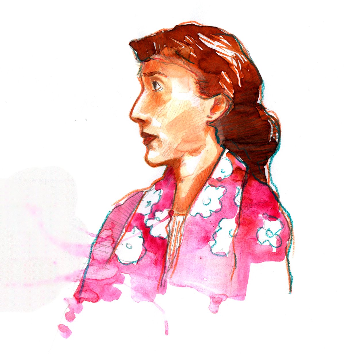 Retrato de la escritora Virginia Woolf (1882-1941) Mujer de letras inglesas (Retrato de la escritora británica Virginia Woolf) de Alessandro Lonati