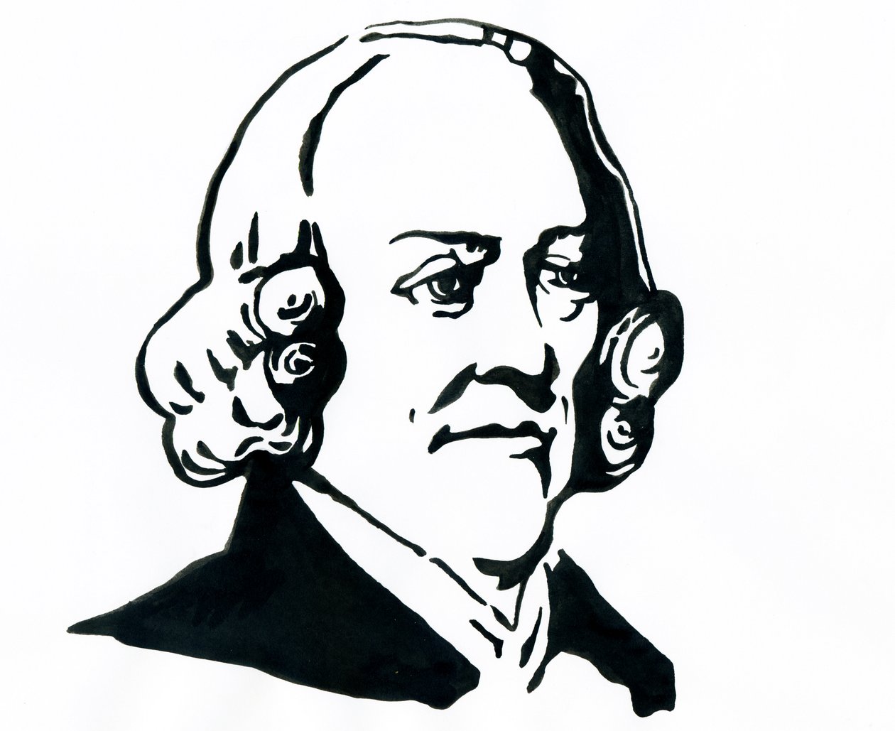 Retrato del filósofo y economista Adam Smith (1723-1790) Dibujo de Alessandro Lonati