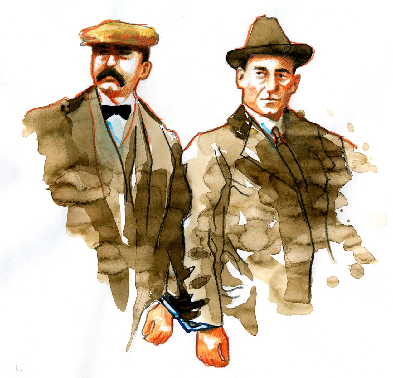 Asunto Sacco y Vanzetti: retrato de los anarquistas italianos Bartolomeo Vanzetti (izquierda) y Nicola Zacco - (Retrato de los anarquistas italianos Bartolomeo Vanzetti (izquierda) y Nicola Sacco) de Alessandro Lonati