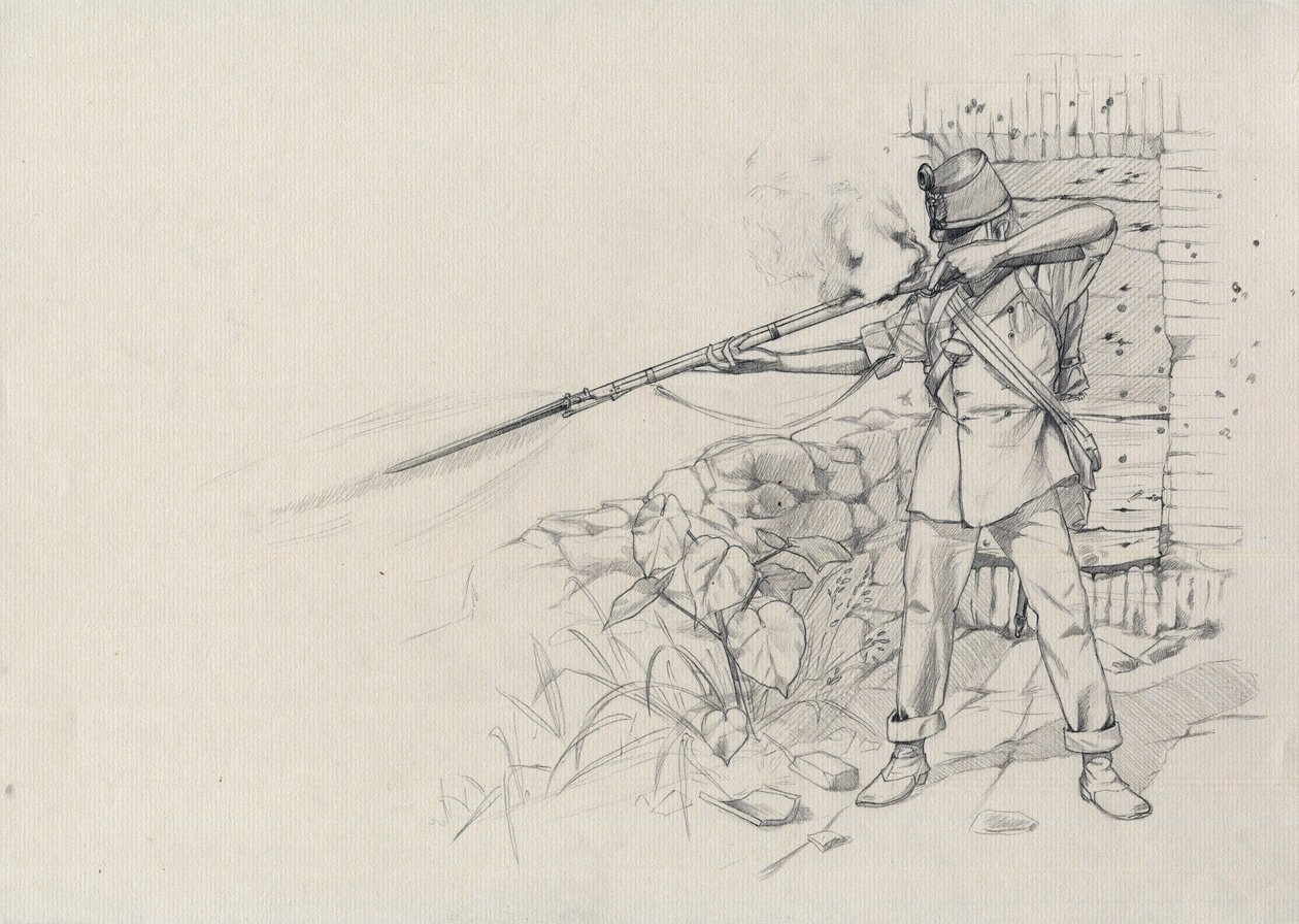 Segundo Imperio (1852-1870): tirador de infantería, soldado del ejército austriaco, austrohúngaro (austrohúngaro) de Alessandro Lonati