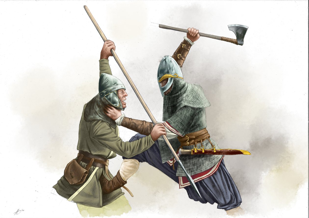 Lucha de guerreros vikingos de Alessandro Lonati