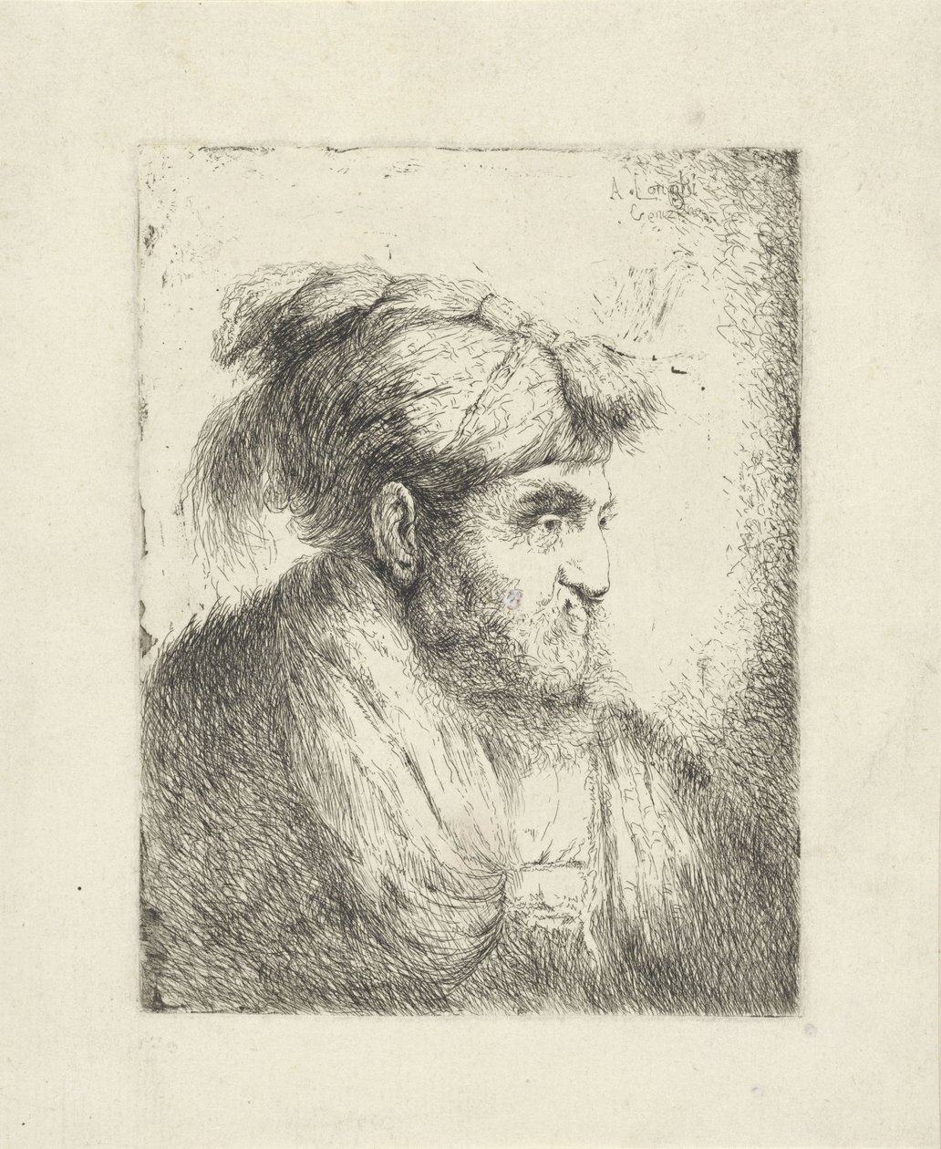 hombre con turbante de Alessandro Longhi