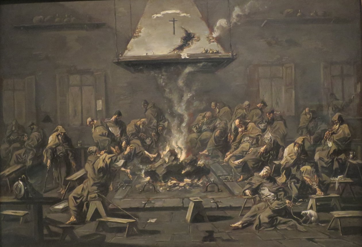 Interior con monjes" de Alessandro Magnasco, c. 1725, Museo Norton Simon de Alessandro Magnasco