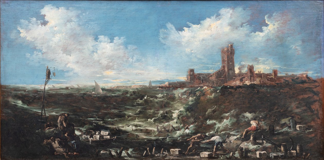 La oración de los monjes junto al mar de Alessandro Magnasco