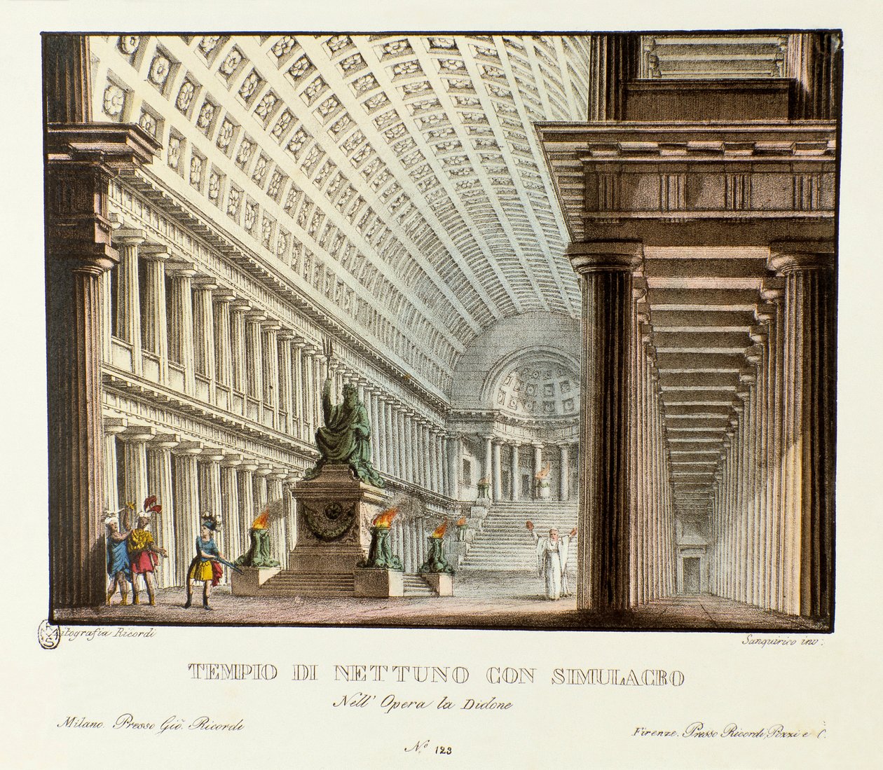 Vista del templo de Neptuno Escenografía para la representación de la tragedia lírica “Didone” (1783) del compositor Niccolo Vito Piccinni basada en la ópera de Metastasio de Alessandro Sanquirico