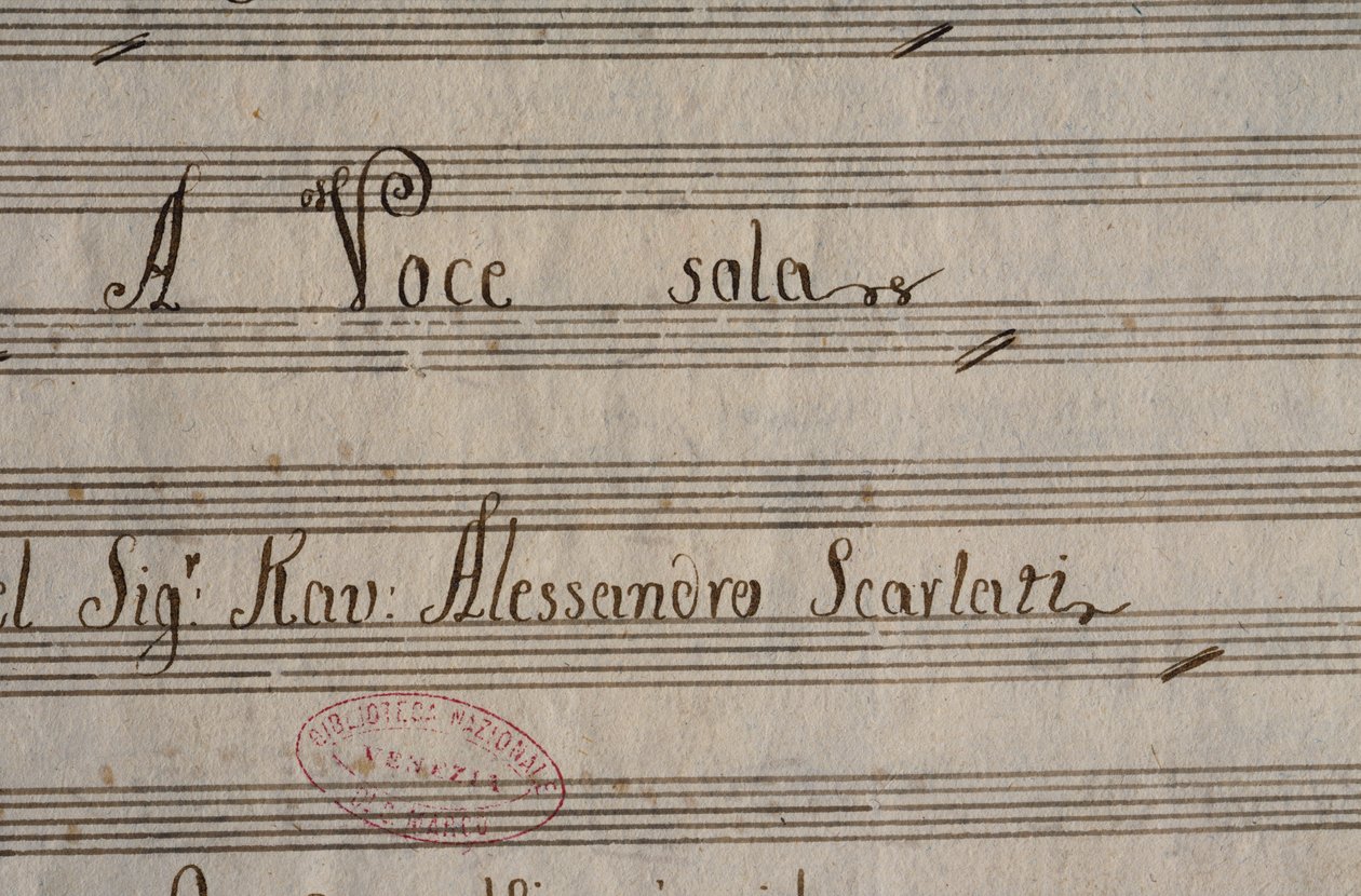 Partitura manuscrita de XXV Cantatas para voz sola de Alessandro Scarlatti (1660-1725) de Alessandro Scarlatti