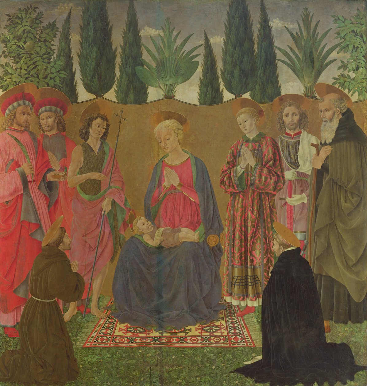 Virgen con el Niño y los Santos, c.1455 (temple sobre tabla) de Alessio Baldovinetti