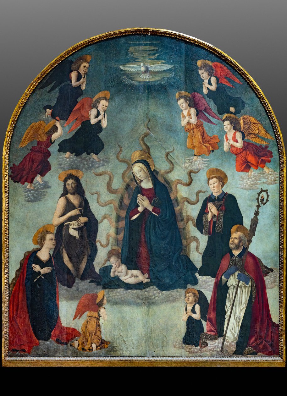 Virgen con el Niño y los Santos (óleo sobre tabla) de Alessio & Scheggini Michele da Larciano (known as Graffione) (1470 85) Baldovinetti