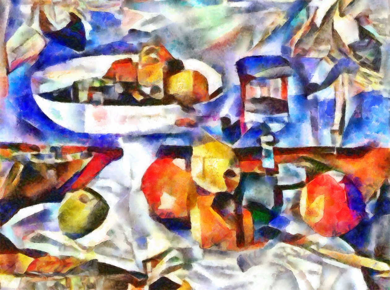 frutas y vaso de Alex Caminker