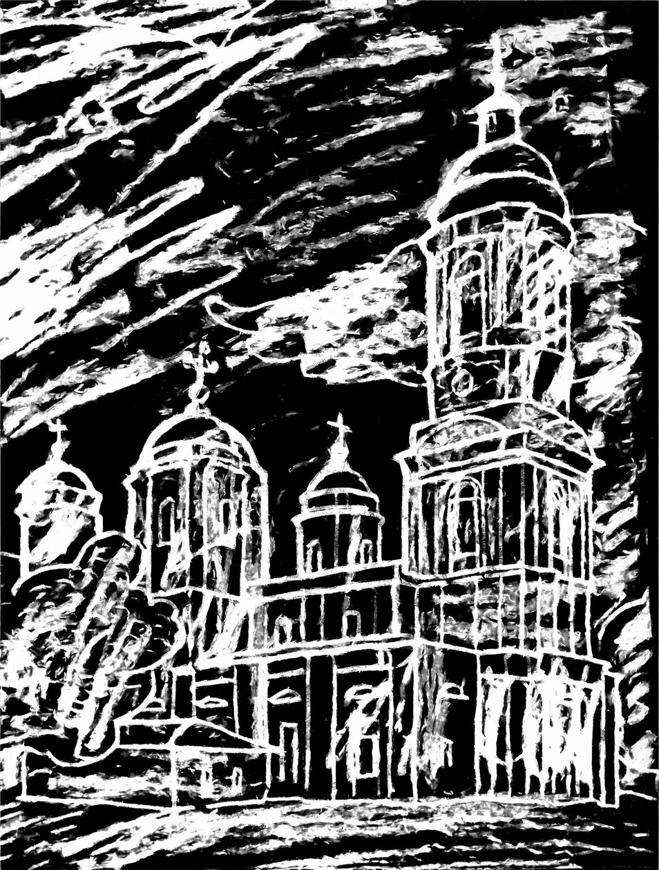 Iglesia bajo las nubes de Alex Caminker