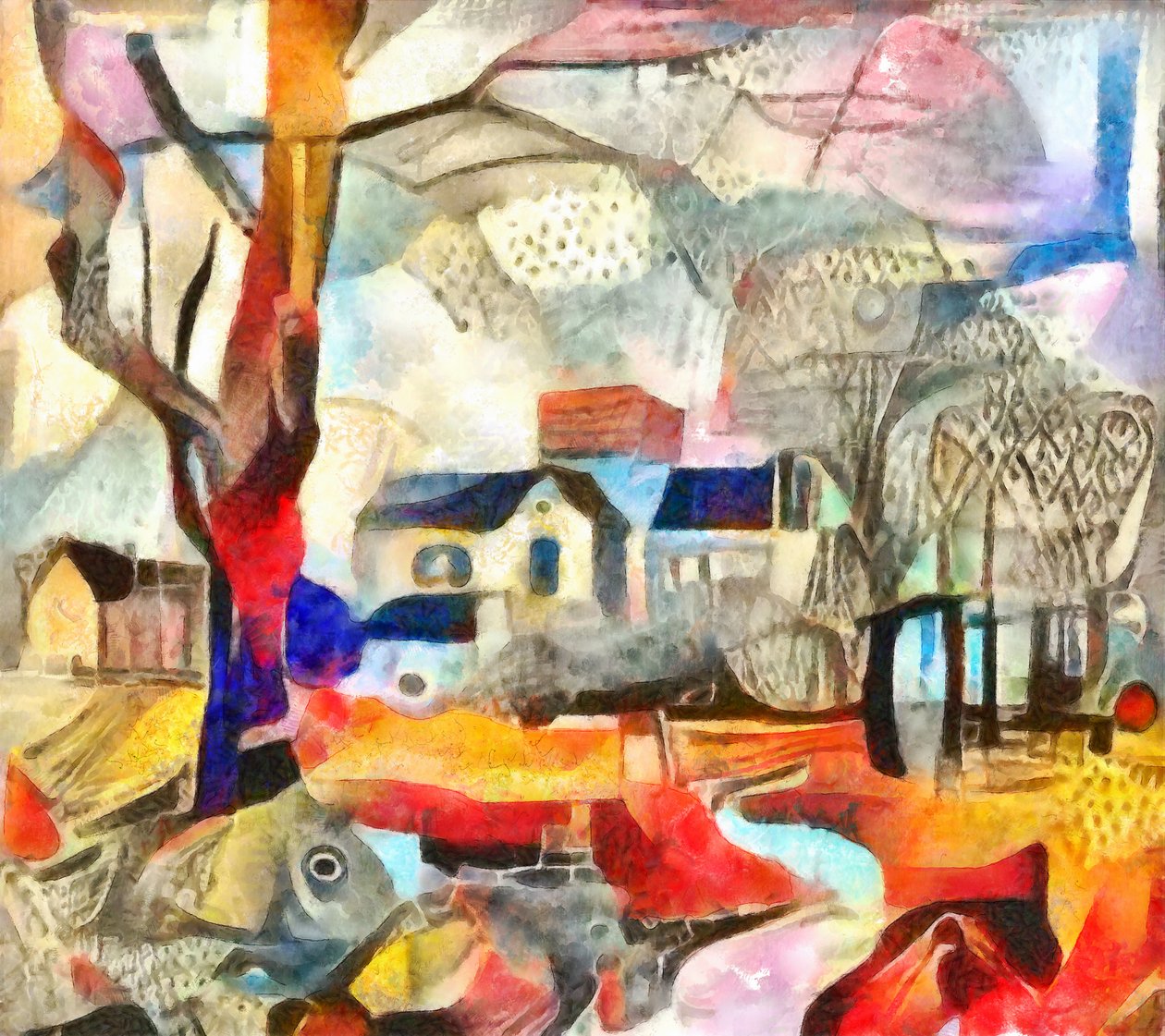 Edificios en las profundidades del parque, 2017 de Alex Caminker
