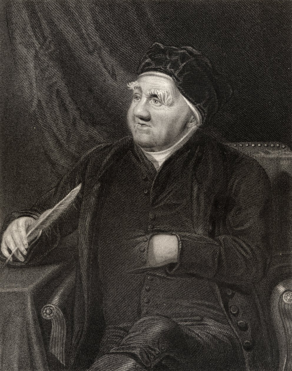 Samuel Parr, grabado por John Cochran (fl.1821-65), de 