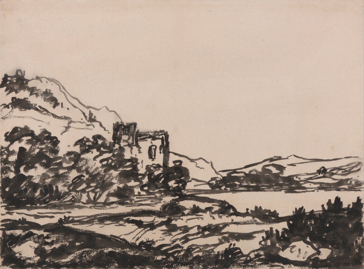 Castillo en un paisaje de Alexander Cozens