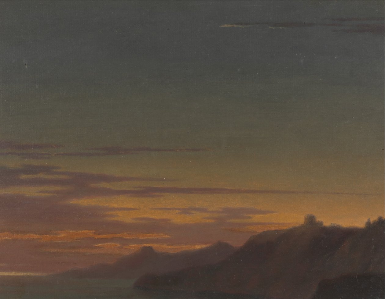 Cierre del día - Atardecer en la costa de Alexander Cozens