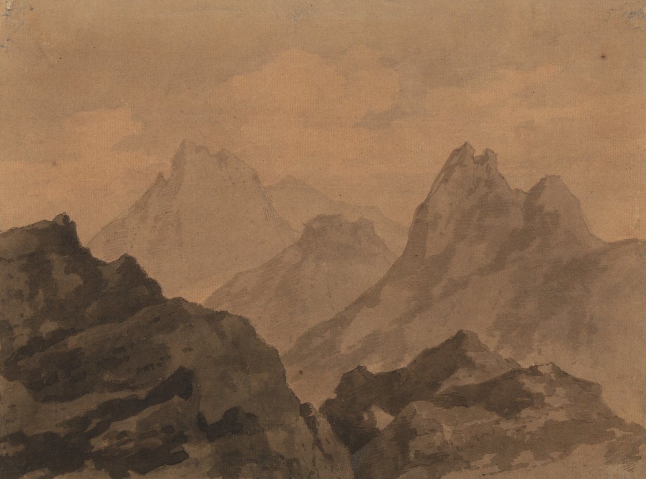 Cumbres de montaña, estudio de montaña de Alexander Cozens