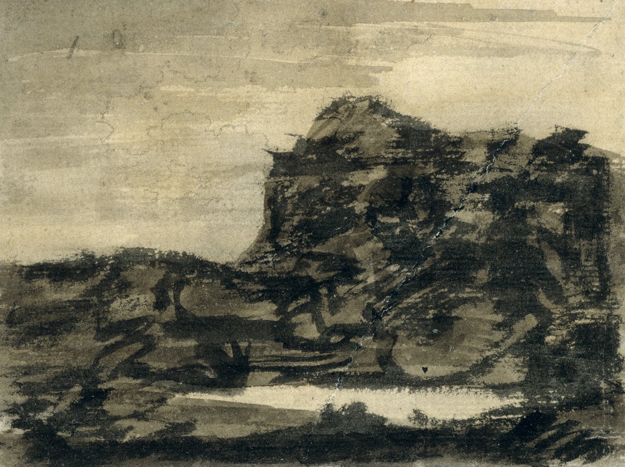 El lago al pie del peñasco de Alexander Cozens