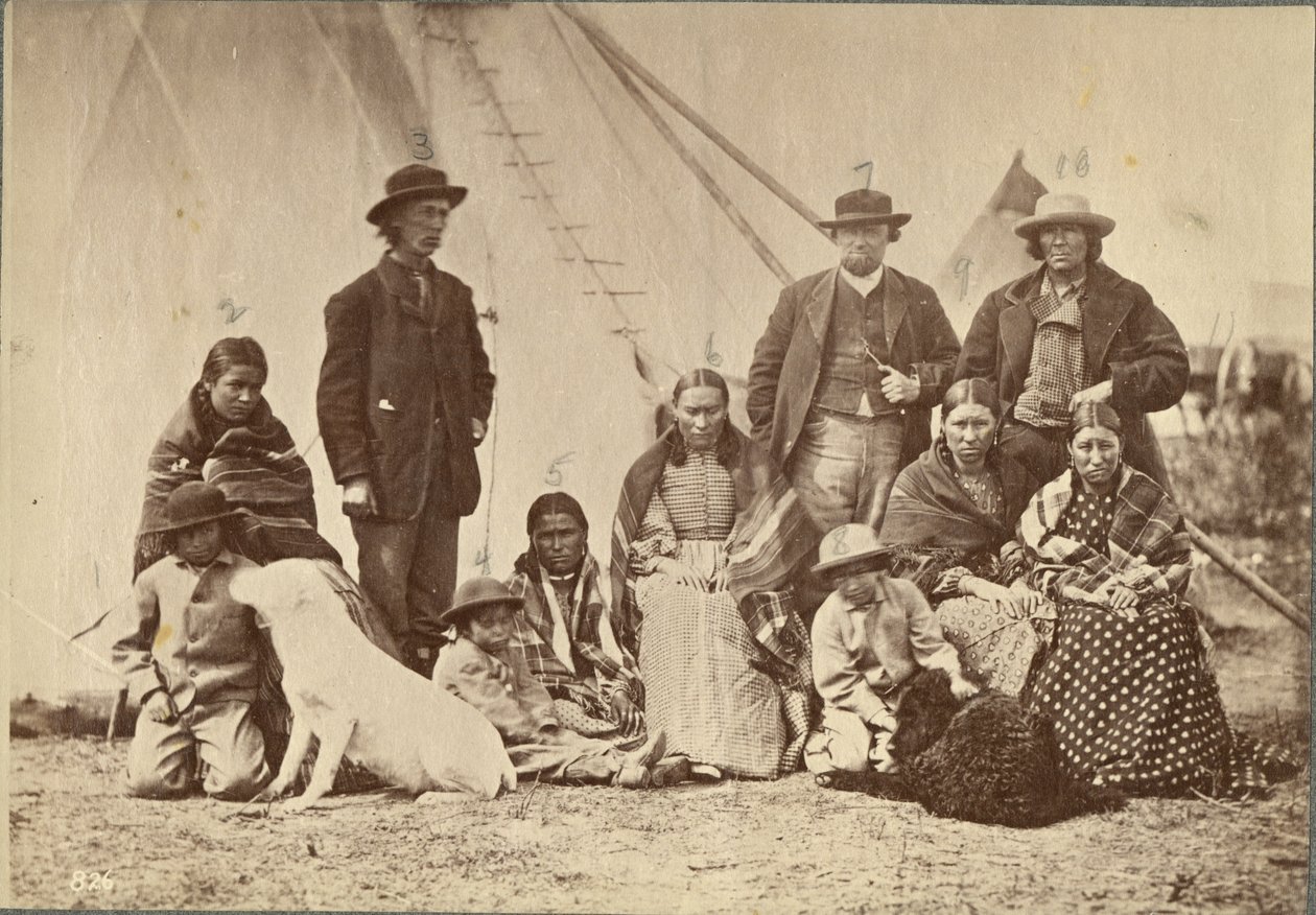 Grupo cerca de Fort Laramie, Dakota, 1868 de Alexander Gardner