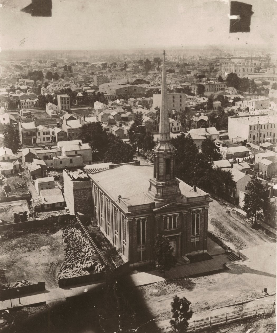 Vista sursuroeste desde la cúpula del juzgado en Chicago, 1858 de Alexander Hesler