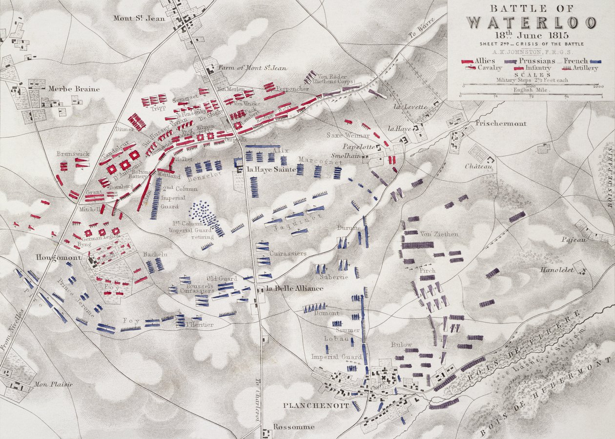 Batalla de Waterloo, 18 de junio de 1815, Hoja 2ª, Crisis de la Batalla de Alexander Keith Johnston