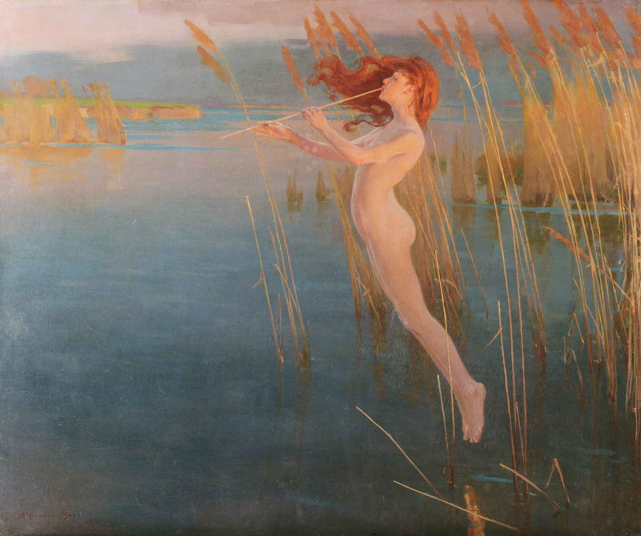 El largo grito de los juncos al atardecer, 1896 de Alexander Mann