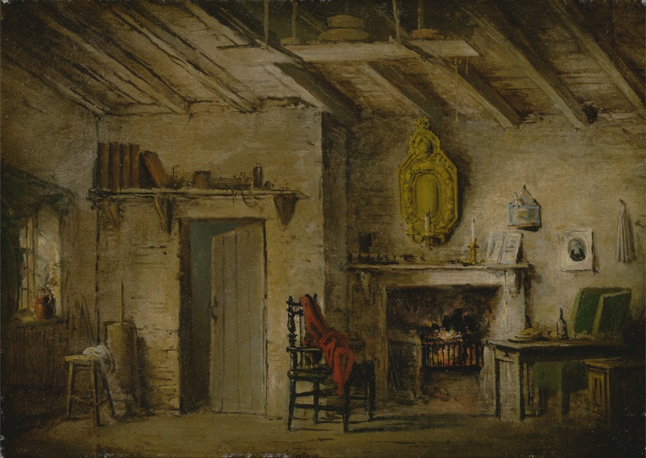 Diseño de escenario para Heart of Midlothian; Deans Cottage de Alexander Nasmyth