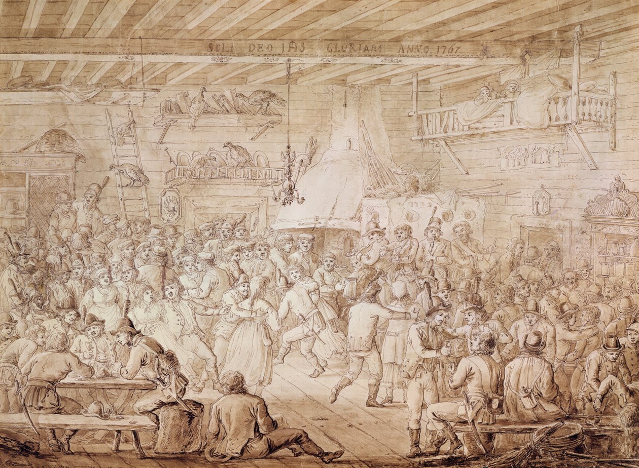 Las tropas de Kosciuszko entretenidas en la posada, 1797 de Alexander Osipovich Orlowski