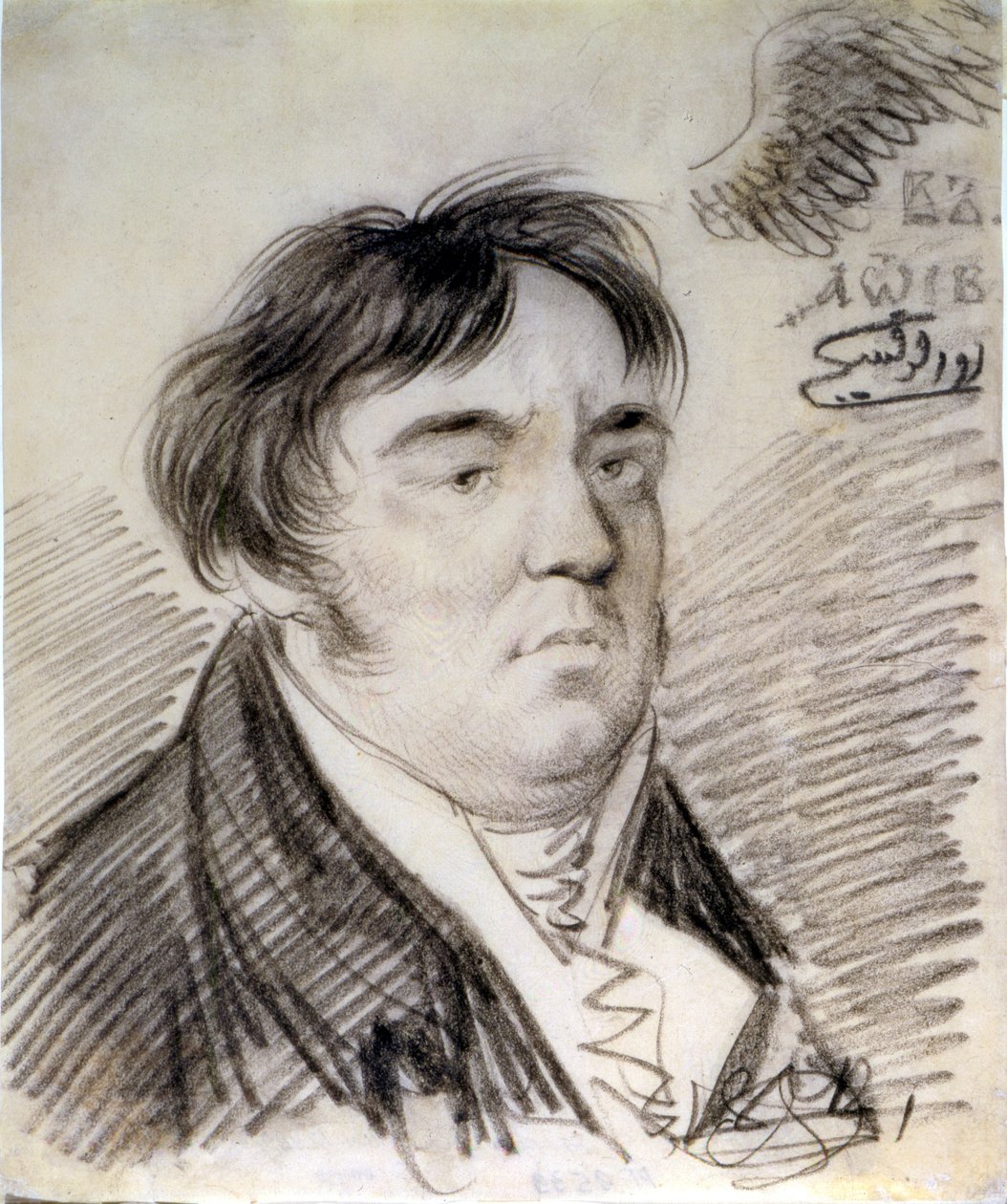 Retrato de Ivan Krylov, 1812 de Alexander Osipovich Orlowski