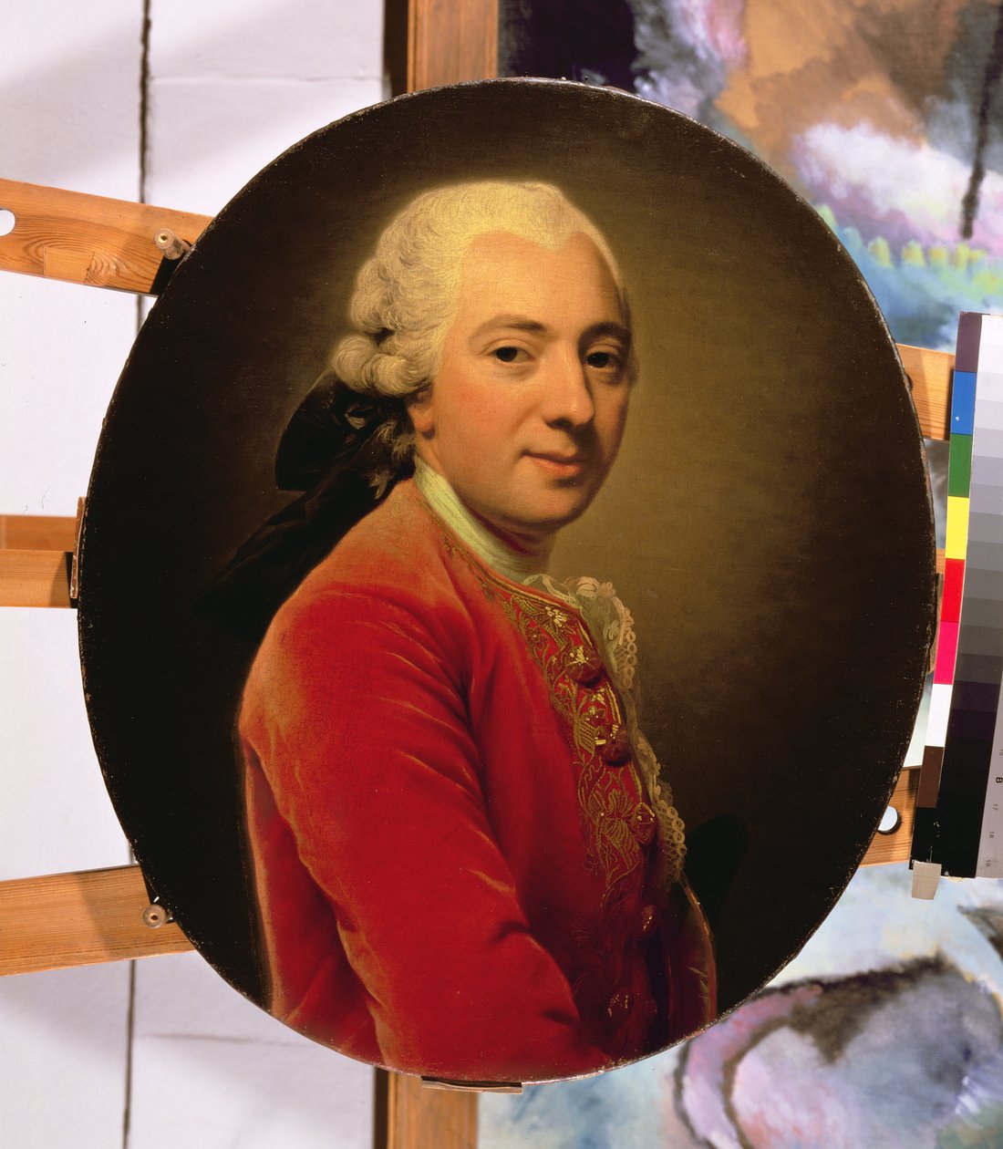 Retrato de un hombre con un caftán rojo, 1764 de Alexander Roslin