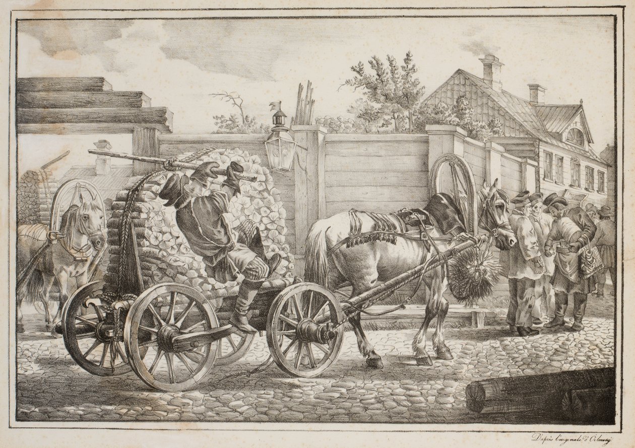 El cochero con leña de after Alexander Orlowski