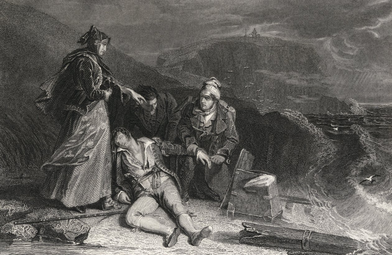 El rescate de Cleveland, grabado por George Presbury, de 