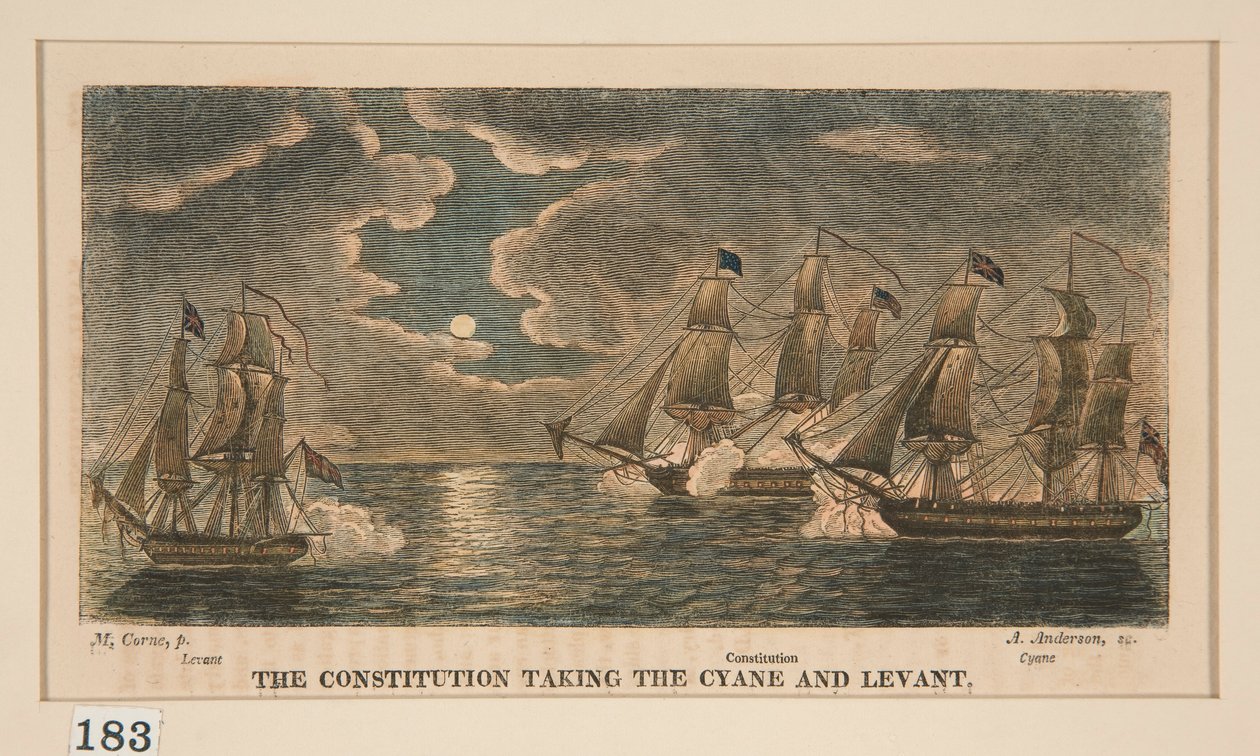 La Constitución Tomando el Cyane y Lavant, uno en una serie de ocho de Alexander Anderson