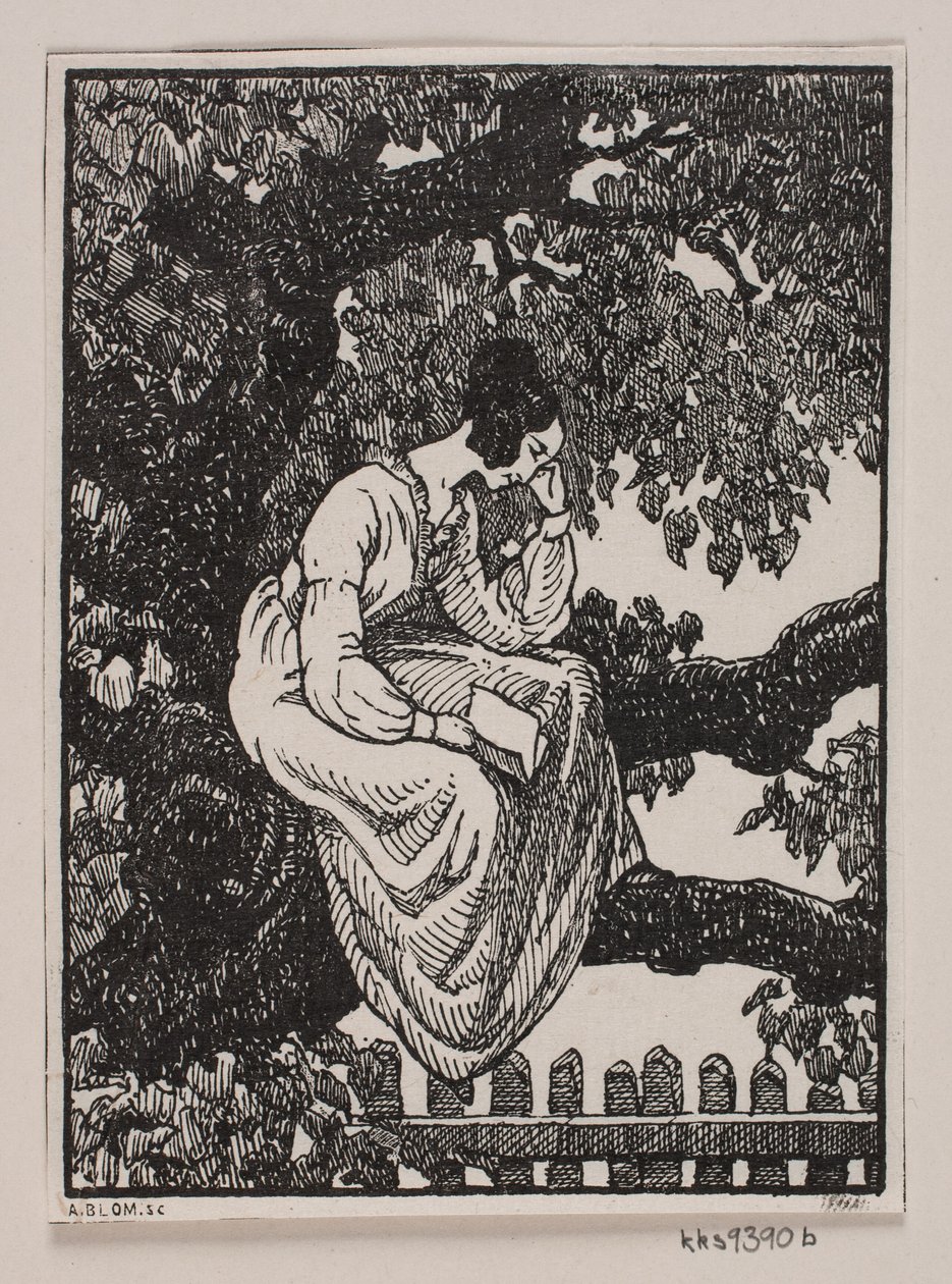 Danés:  Viñeta para "Posthuset i Hirschholm" de H. Hertz de Alexander Blom