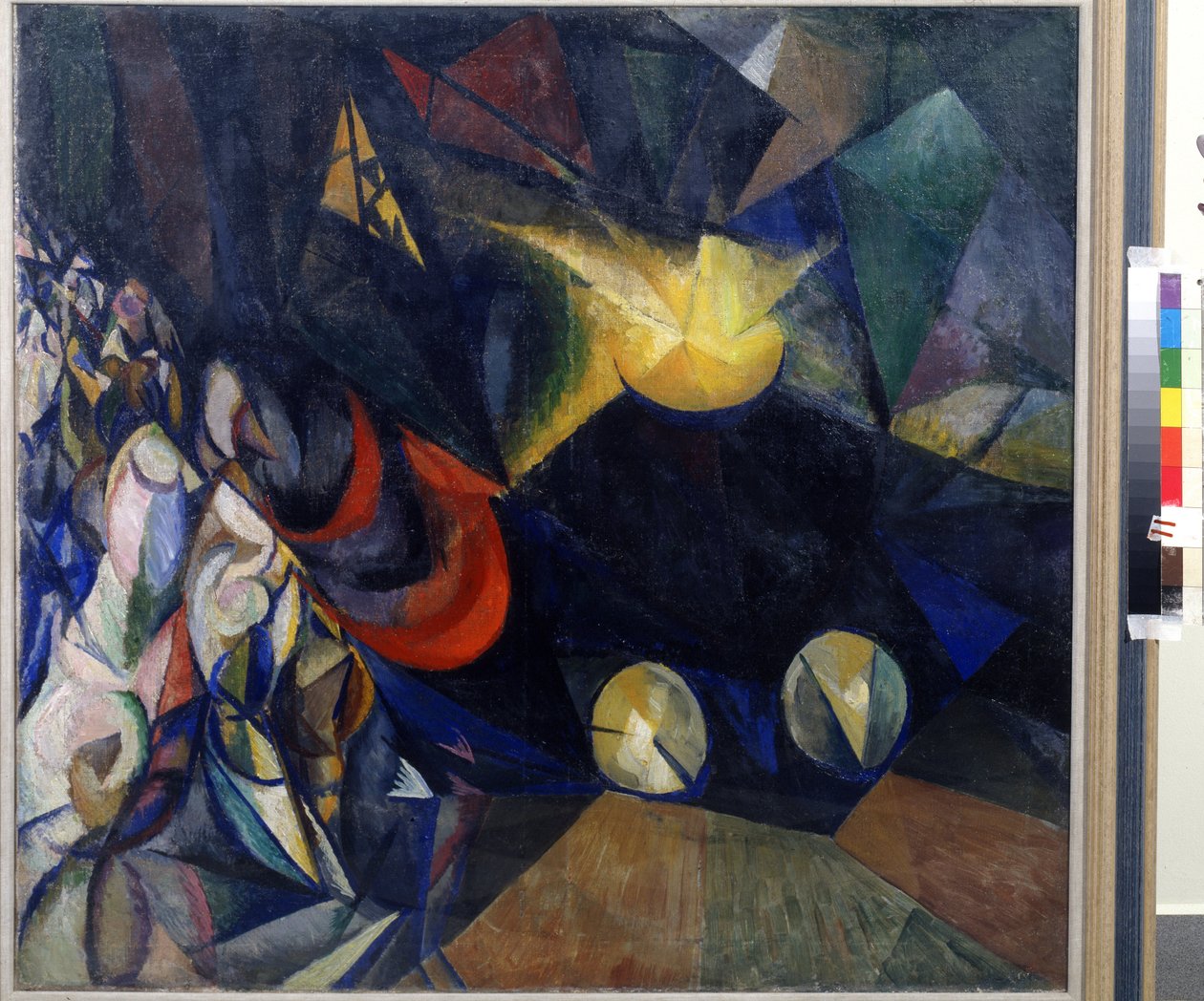 Máquina de vapor. Pintura de Alexander Konstantinovich Bogomazov (1880-1930). Óleo sobre tela de Alexander Bogomazov