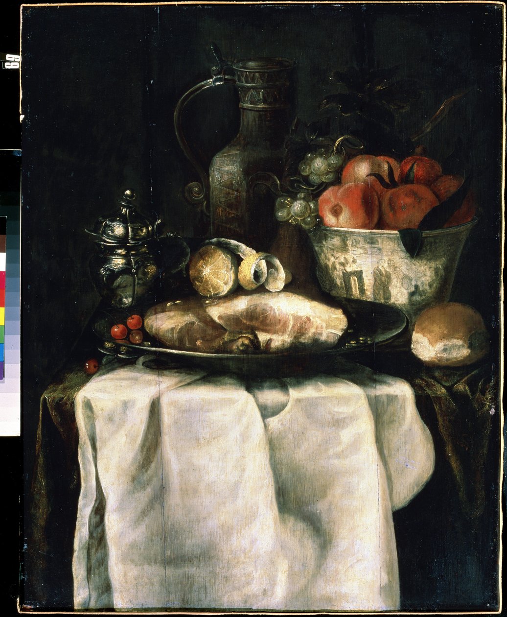 Desayuno con jamón (Desayuno con jamón). Pintura de Alexandre Coosemans (1627-1689) de Alexander Coosemans