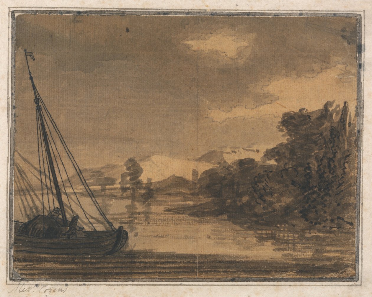 Río y Barco de Alexander Cozens