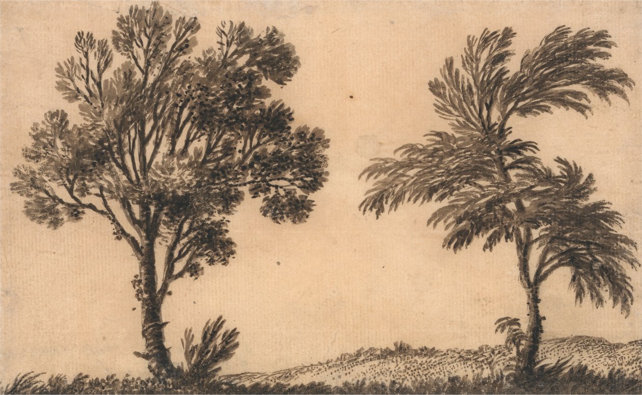 Estudio de dos sauces de Alexander Cozens