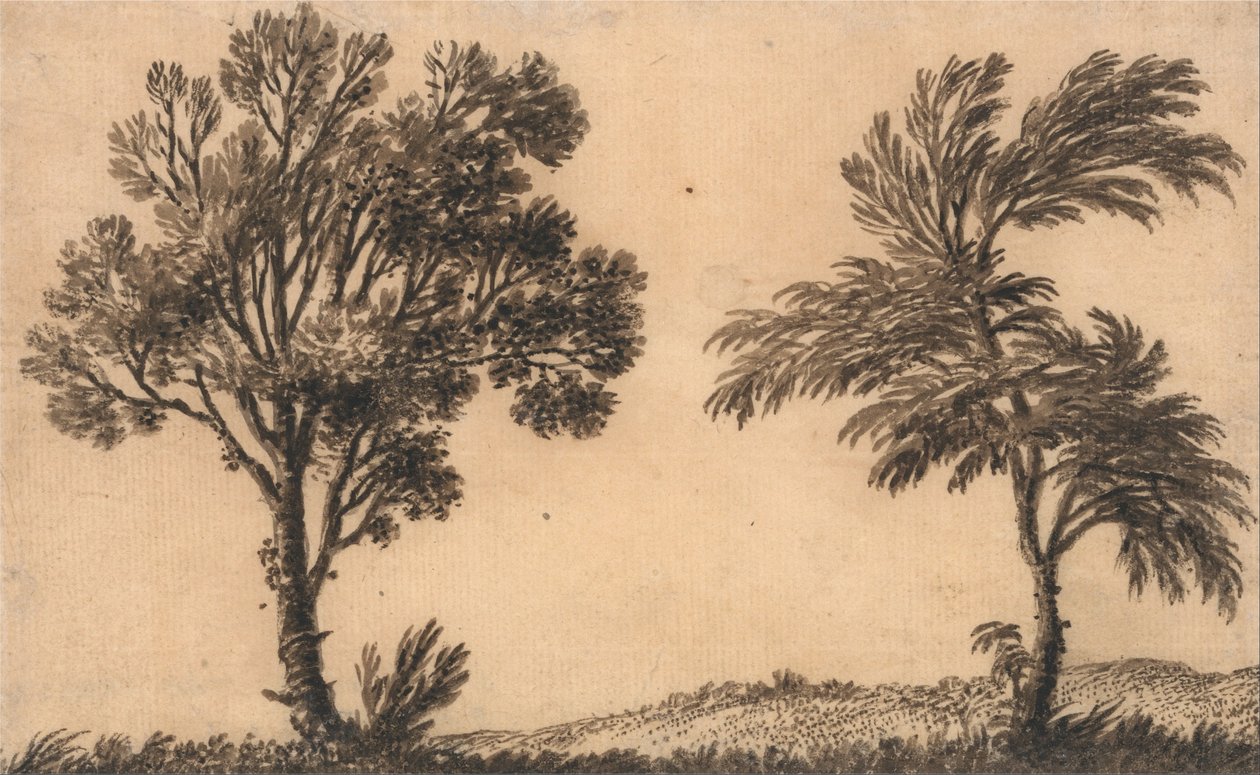 Estudio de Dos Sauces de Alexander Cozens